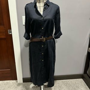 Michael Kors Belted navy blue mid-calf dress. Super cute, never worn